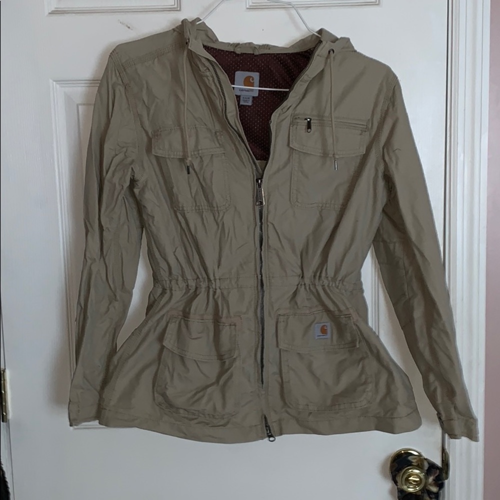 Khaki Carhartt Jacket with adjustable waist
